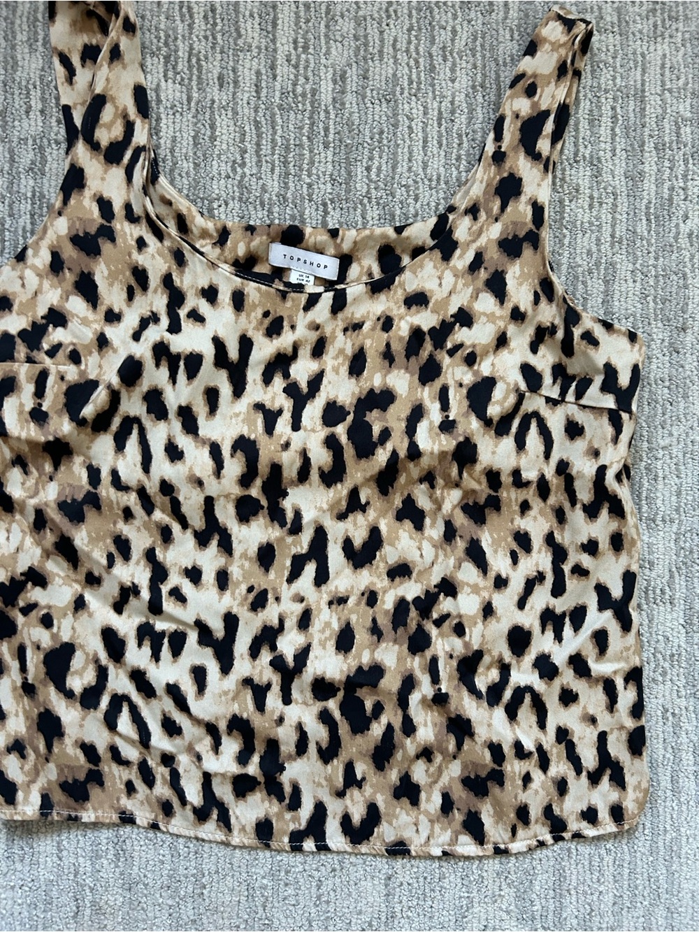 Topshop Leopard Print Camisole in Tan and Black